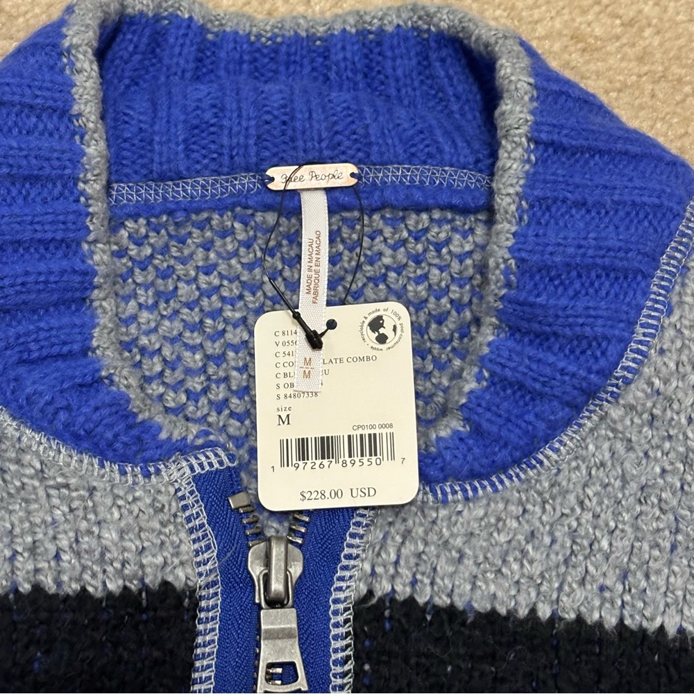 Free People Lucky Sweater Bomber Jacket NWT - Picture 9 of 12
